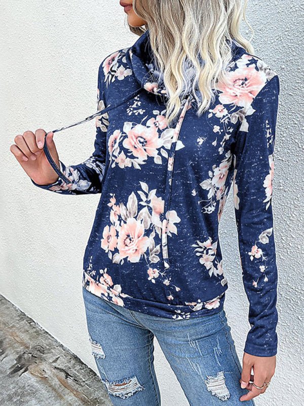 New Ladies Long Sleeve Floral Print Sweatshirt - Outerwear